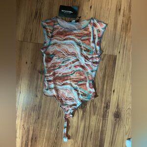 Pretty Little Thing Multicolored See Through Body Suit